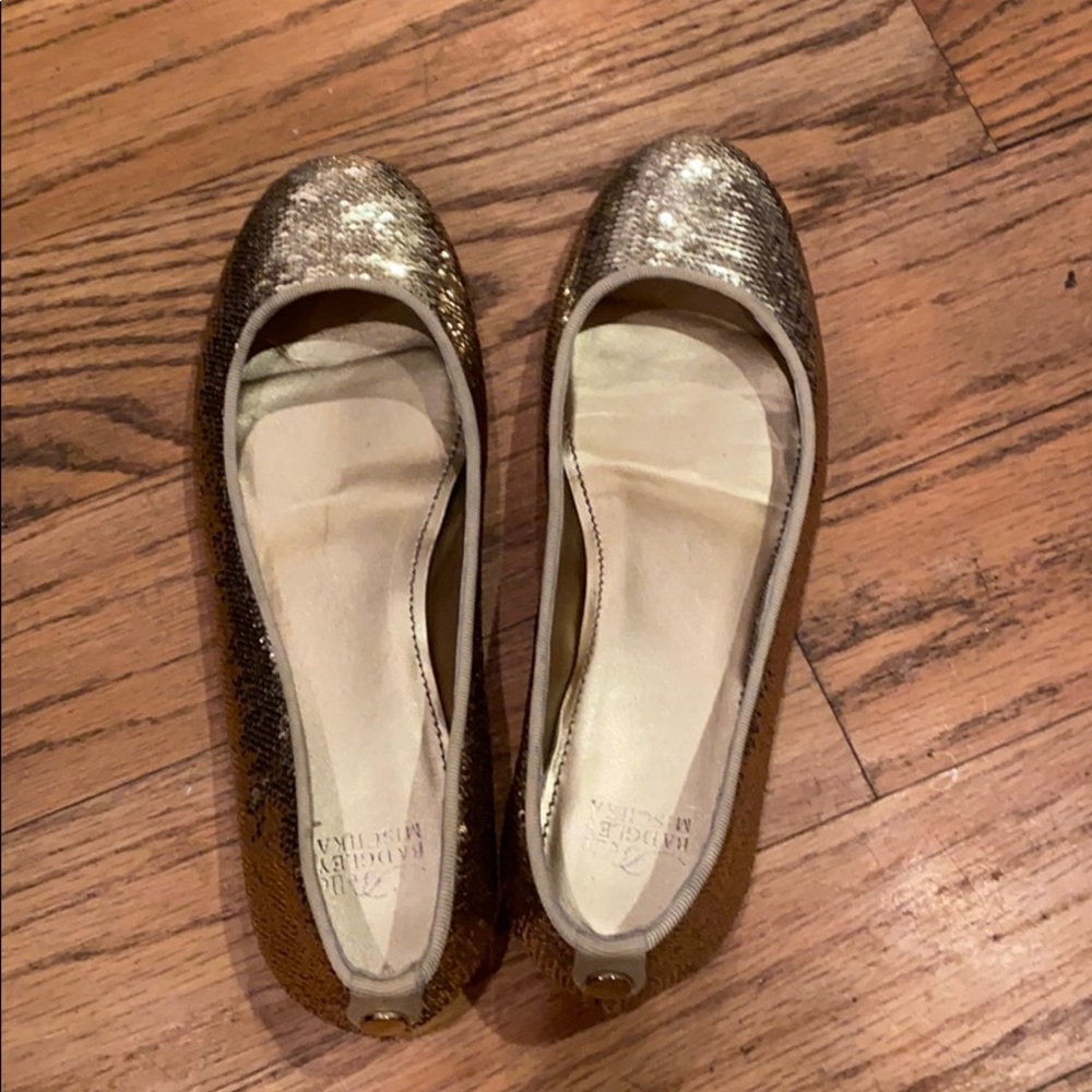 Gold sparkly flats